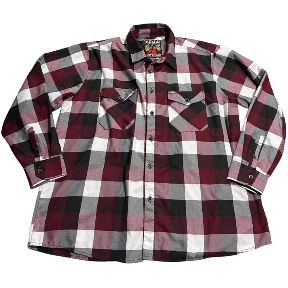 Dixxon Flannel Company South Paw Button Down Shirt Plaid Mens 3X Red Black White - Picture 1 of 12